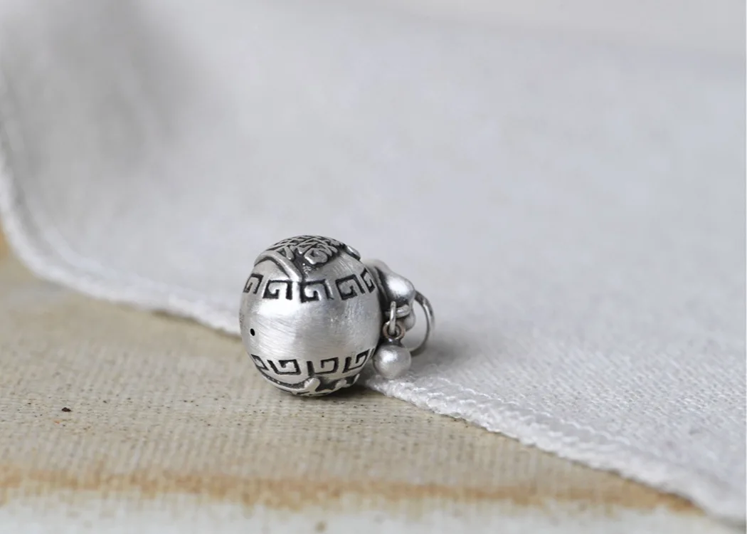 100% 990 Silver Money-bag charm Pure Silver Good Luck Pendant Wealth-luck Small Pendant