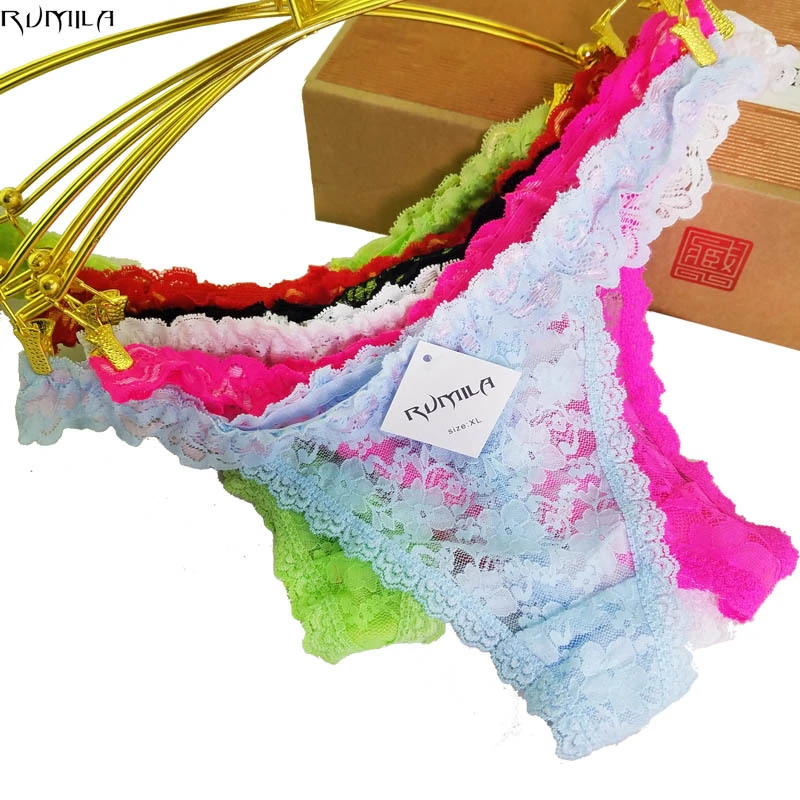 

colorful fashion Women's Sexy lace Thongs G-string Underwear Panties Briefs For Ladies lingerie T-back 5pcs/lot ah23