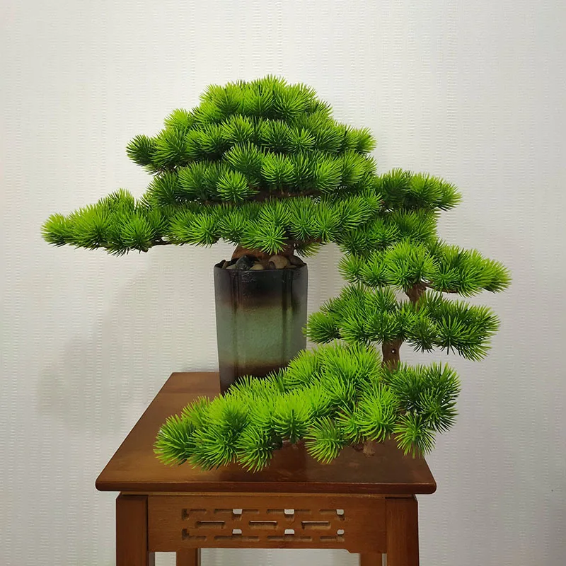 

Home Dector Artificial Welcome Pine Bonsai Decoration Living Room Desktop Decoration Simulated Plants Office Ornaments Potted