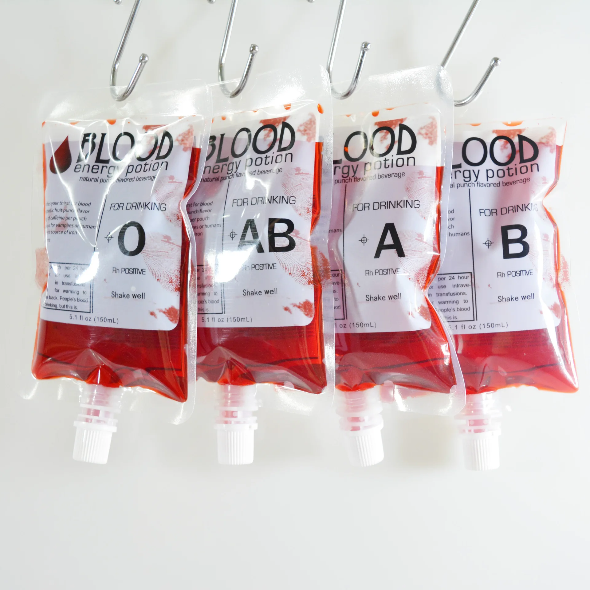 1PC Halloween Cosplay Drink Container Bag Vampire Blood Props Zombie Beverage Drinks Bags Food Class PVC Water Bottle Decoration