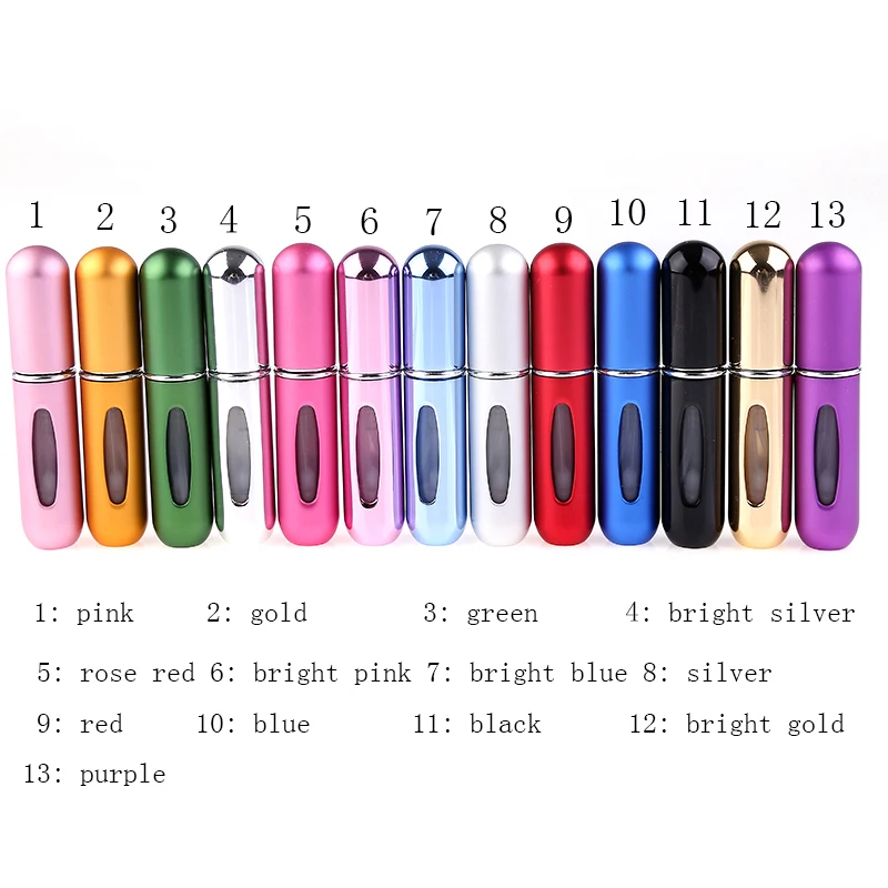 5ml Portable Mini Refillable Perfume Bottle With Spray Scent Pump Empty Cosmetic Containers Spray Atomizer Bottle For Travel