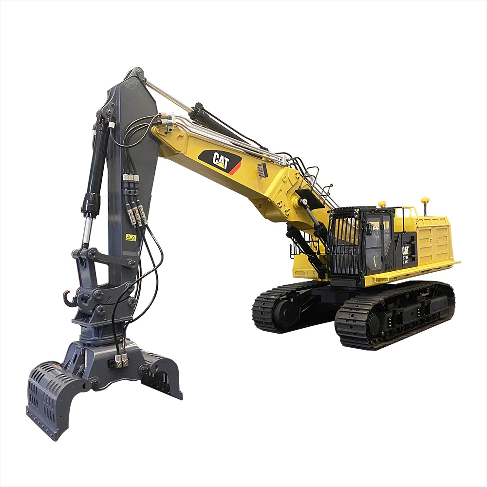 Three-section Boom 1/14 374F Remote Control Excavator Model Full Metal Excavator Model To Send Hydraulic Claw