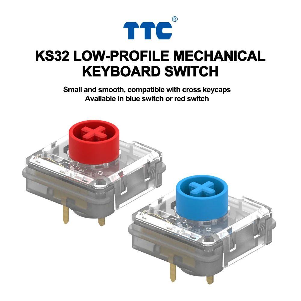 

TTC KS32 Low Profile Switches for Mechanical Keyboard Click Linear Blue Red Brown Axis 45g 3 Pins Gaming PC IKBC S200