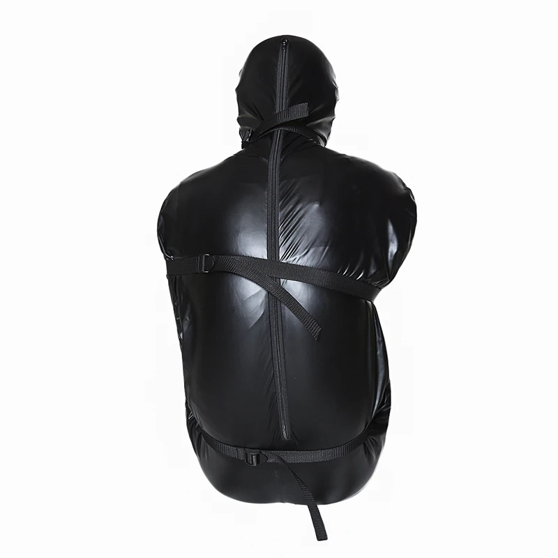 Thierry Full Body Bondage Unisex Mummy Bag, Patent Leather Sex Sleeping Bag SM Products Bodysuit Halloween Cosplay