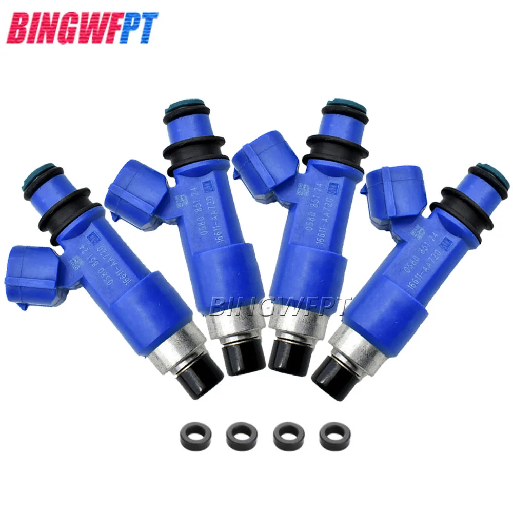 Set of 4 High performance blue Fuel Injectors 16611-AA720 for Subaru Forester Impreza WRX STI 2.5L 16611AA720 16611 AA720