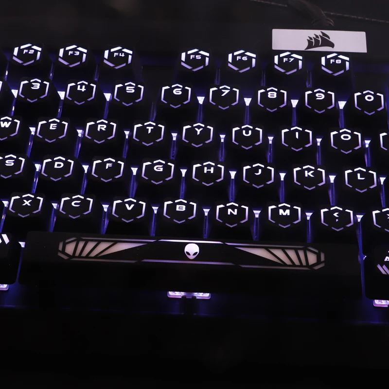 1 set high-end backlit keycap for Alien mechanical keyboard black hole coating key cap for Corsair K70 K95 Razer Cherry