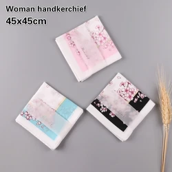 Woman Handkerchief Sweat-absorbent Soft Cotton Eating Snacks Business Trip Portable Scarf Napkin Gift Furoshiki Mendil Bandana