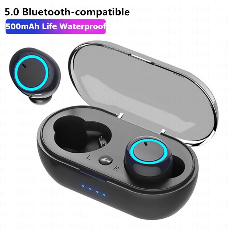 

Y50 TWS Wireless Bluetooth 5.0 Earphone Touch Control 9D Stereo Headset with Mic Sport Earphones Waterproof Earbuds LED Display