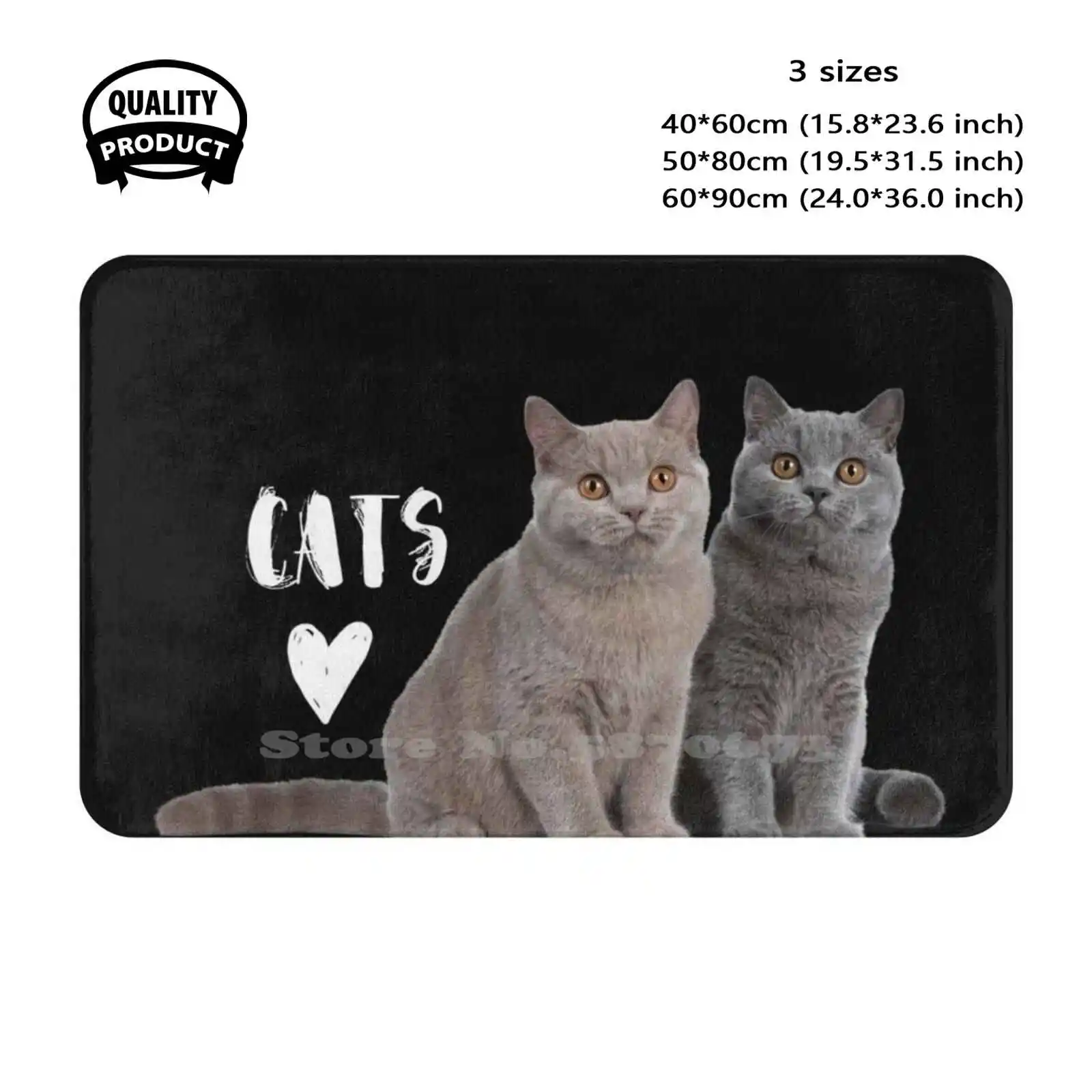 Cats Gray - Lovely Cats Soft Cushion Home Carpet Door Mat Car Rug Cat Meme Cat Movies Catfish Cat Breed Ct Scan Cat And Dog Cat