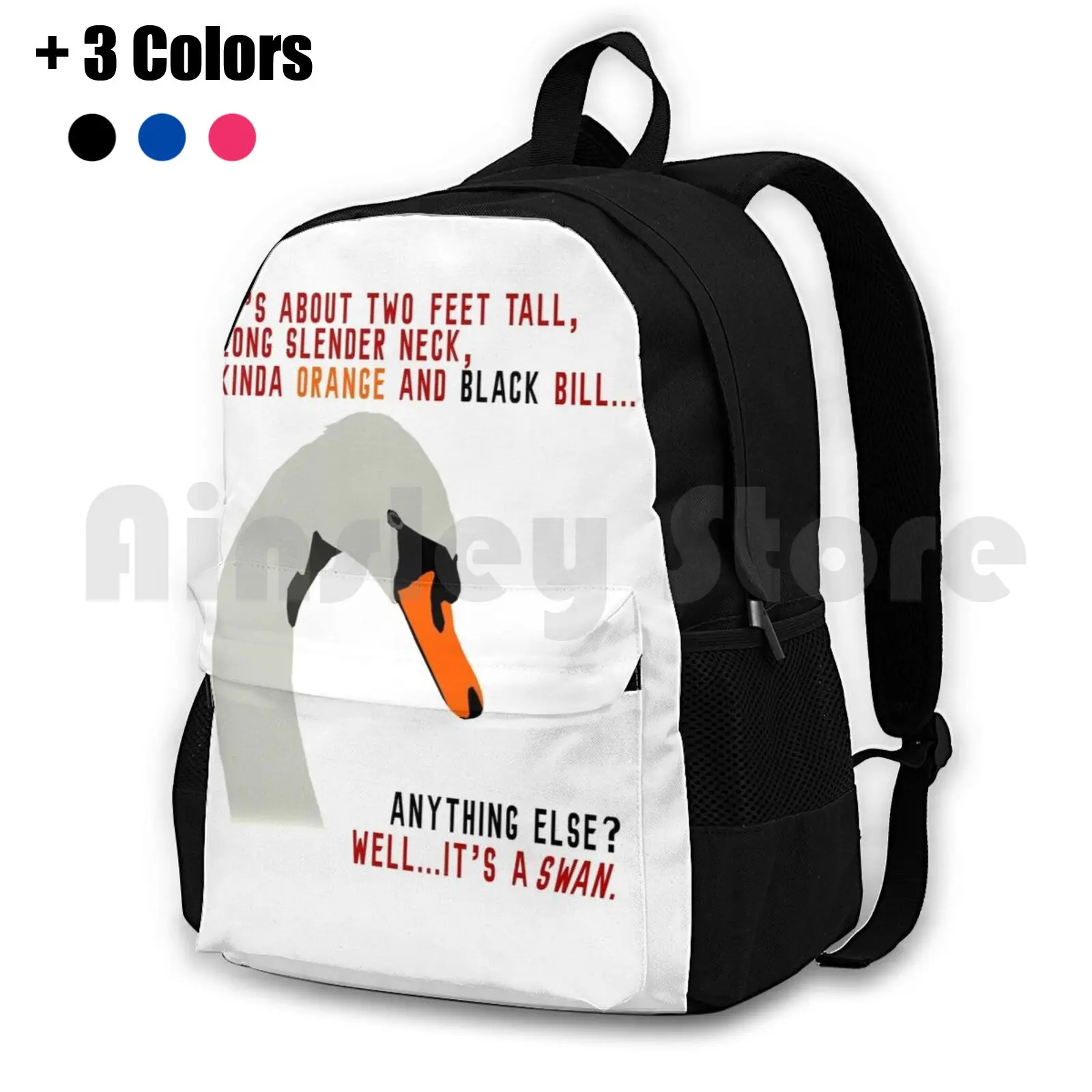 Hot Fuzz Swan Quote Outdoor Hiking Backpack Waterproof Camping Travel Hot Fuzz Swan Hot Fuzz Swan Simon Pegg Comedy Cornetto