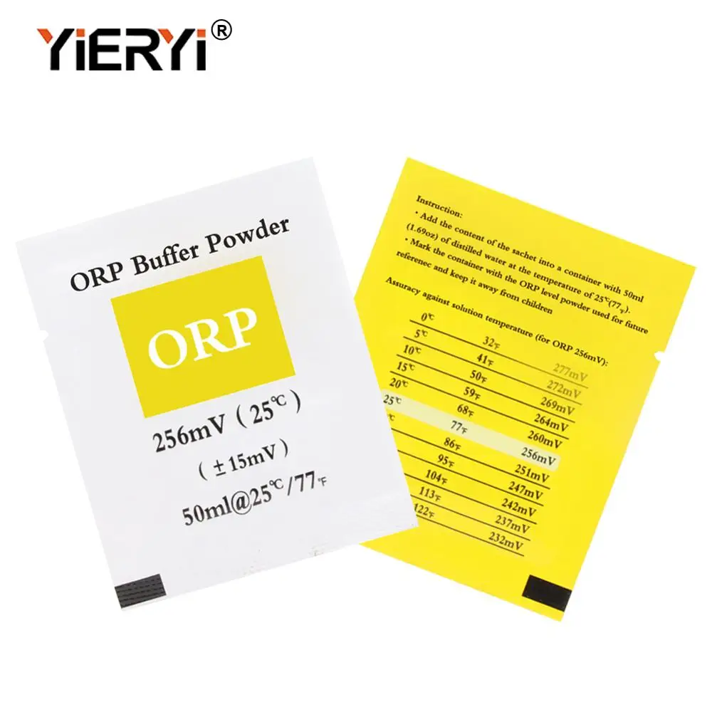 Yieryi-orp Calibração pó Tampão Orp Tester Fluido de Calibração Redox 10 Pcs