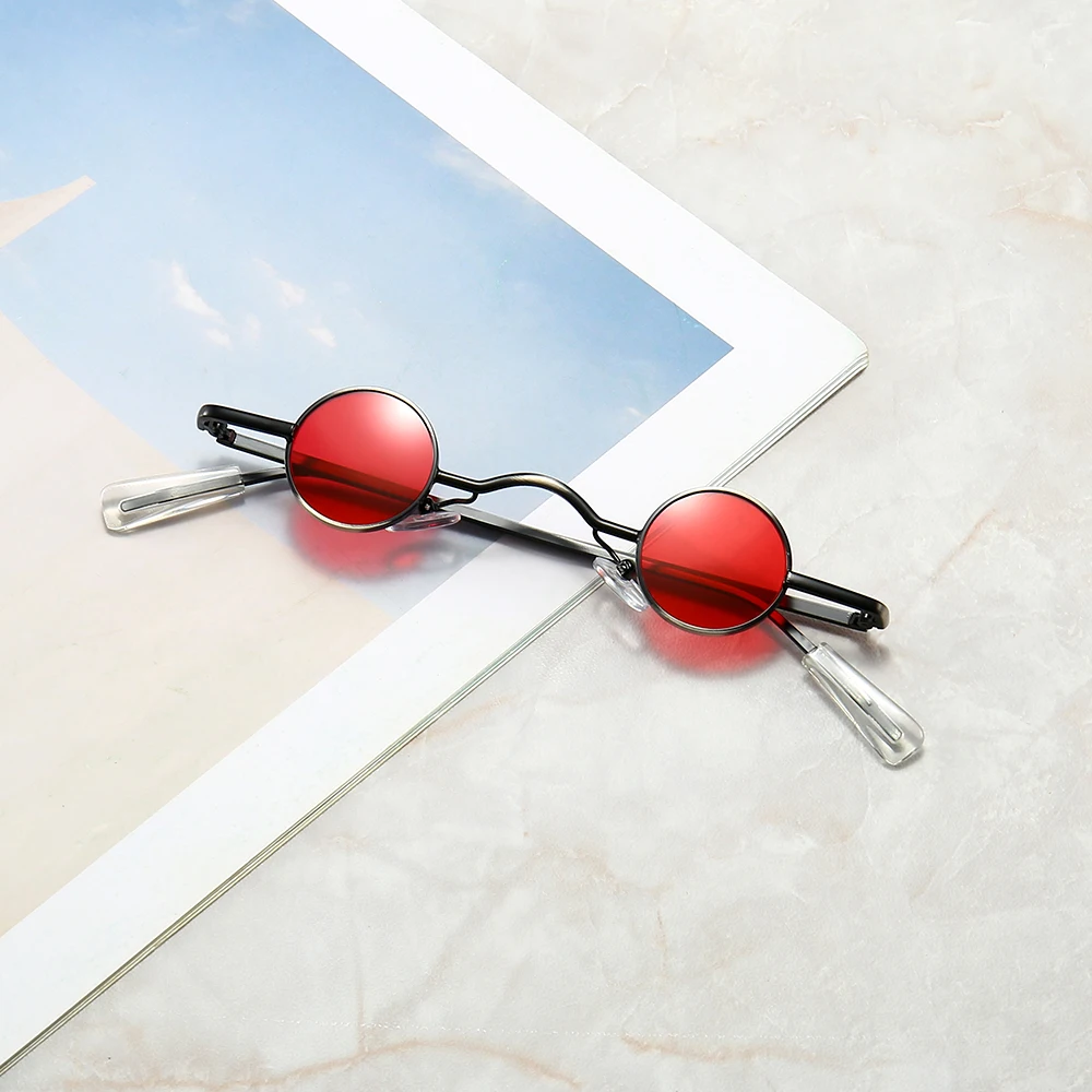 Retro Mini Sunglasses Round Men Metal Frame Gold Black Red Small Round Framed Sun Glasses For Women Eye Care Accessories