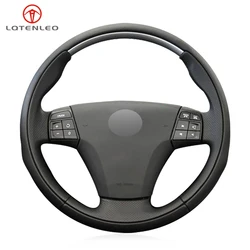 LQTENLEO Black Artificial Leather Hand-stitched Car Steering Wheel Cover For Volvo C30 2006-2013 C70 2008-2010