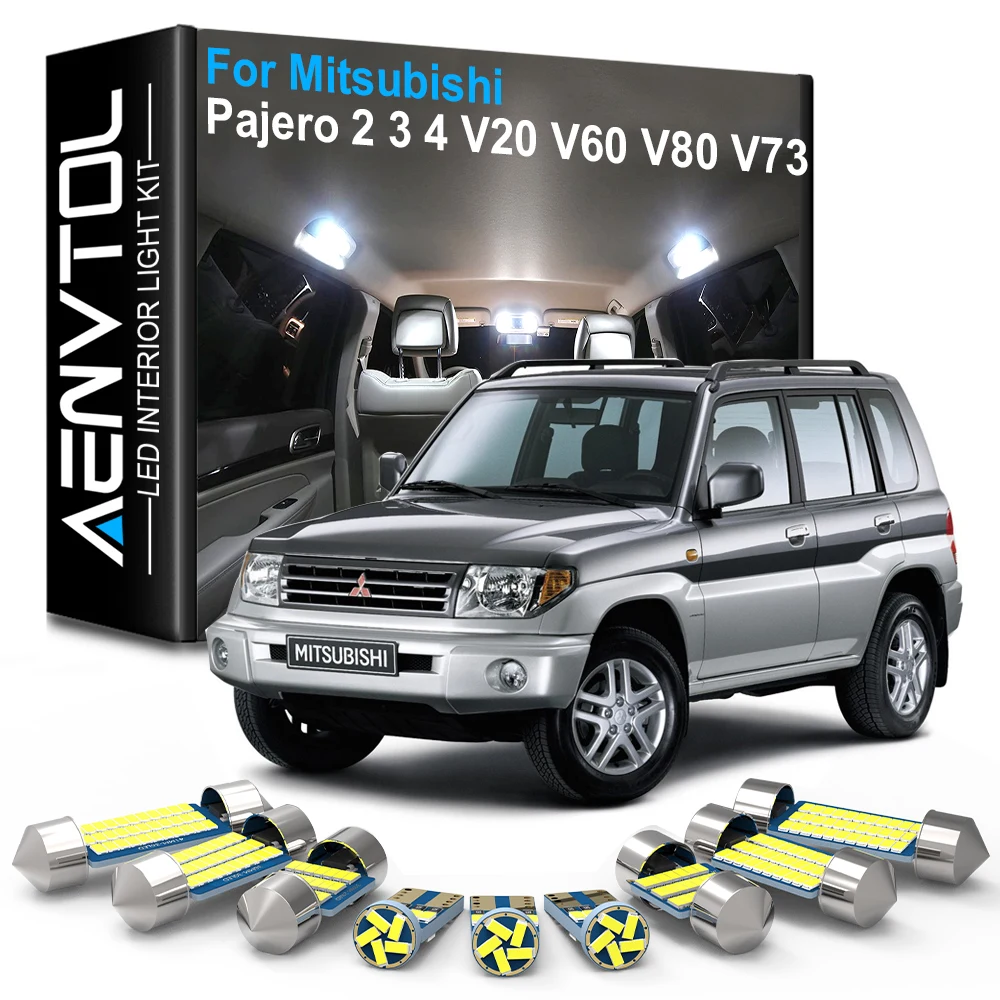 AENVTOL Canbus Interior Lamp LED For Mitsubishi Pajero 2 3 4 Montero Shogun MK2 MK3 MK4 V20 V60 V80 V73 1992 1999 2000 2001 2007