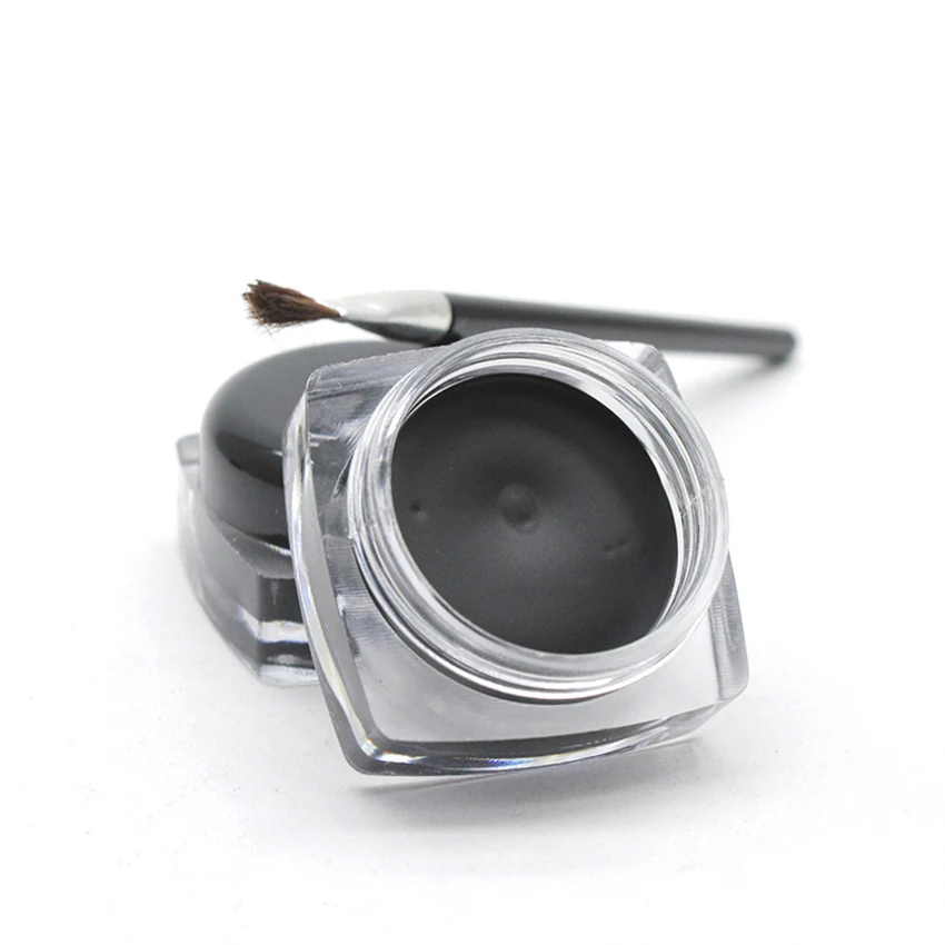 كحل أسود مقاوم للماء مع فرشاة ، طويلة الأمد كحل كريم سيدة نساء ماكياج مستحضرات التجميل كحل أدوات ماكياج الجمال