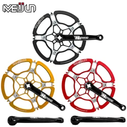 MEIJUN Folding Bike Crankset Integrated Single 130BCD 170mm Crank Chainring 45T 47T 53T 56T For BMX Bicycle Parts