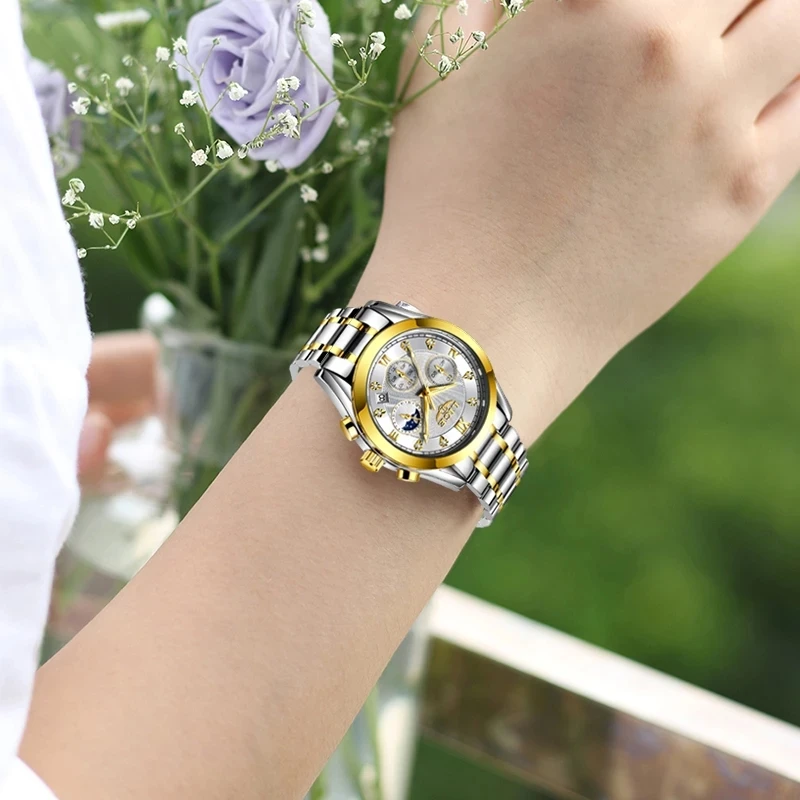 LIGE New Creative Watches Ladies Top Brand Luxury Stainless Steel Waterproof Women Bracelet Watch Fashion Gold Clock Feminino