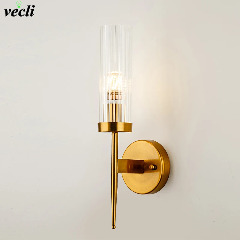 Nordic Wall Lamp Stairs Led Wall Light For Home Bedroom Bathroom Corridor Mirror Lights E14 Glass Shade Wall Sconce Wandlamp