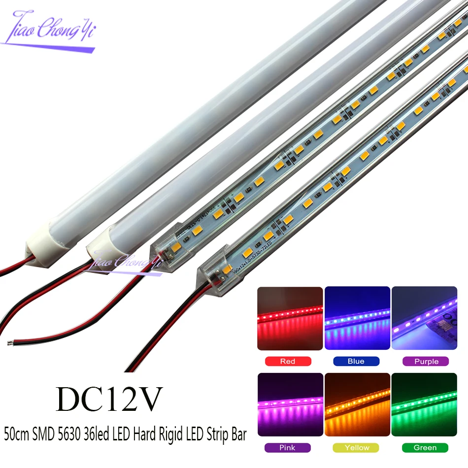 

2PCS/Lot 50CM DC12V LED Bar light 5730 5630 With PC cover 5730 LED Hard strip light Kitchen Cabinet Light Wall Light