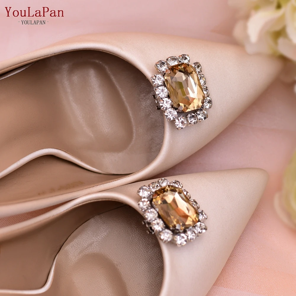 YouLasaupoudrer-Décorations de chaussures de mariage en cristal pour femmes, clips de chaussures, décor de charme de patients, accessoires de chaussures à la mode, X44, 2 pièces