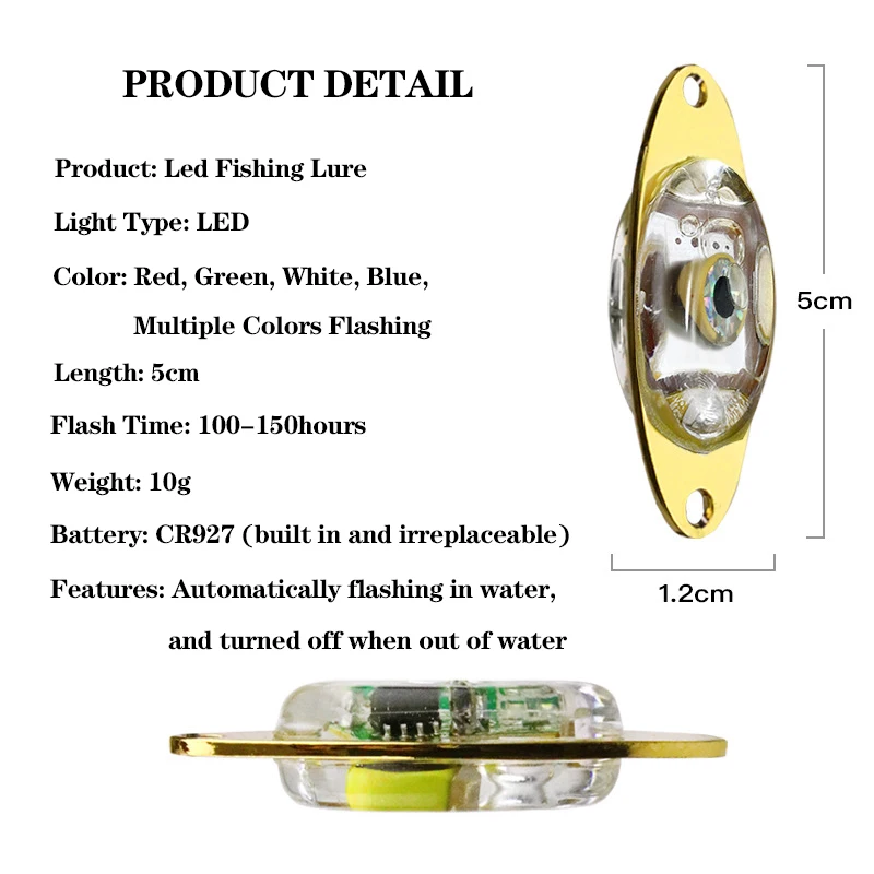 1pcs LED Light Metal Spinner Spoon Lures Trout Fishing Lure Hard Bait Sequins Paillette Artificial Baits Spinnerbait Fish Tools