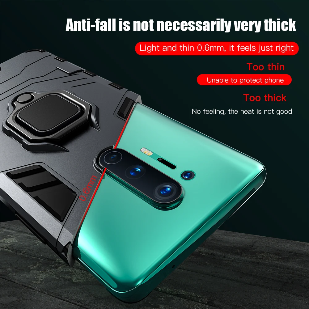 KEYSION Shockproof Armor Case For Oneplus 8 Pro Stand Car Ring Magnetic Back Phone Cover for Oneplus 8 Pro 7 Pro 6T 7T Pro 7T