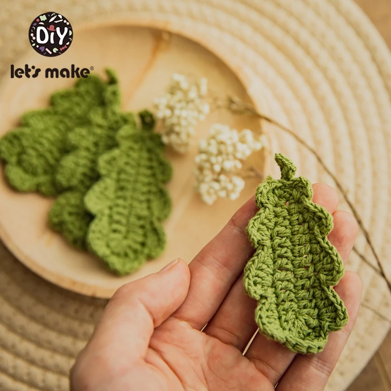 Mari Kita Buat 5 Buah Tanaman Crochet Bulat Manik-manik Kayu Crochet Teether Kayu Dekorasi Kayu Tumbuh Gigi Crochet Manik Bayi Teether