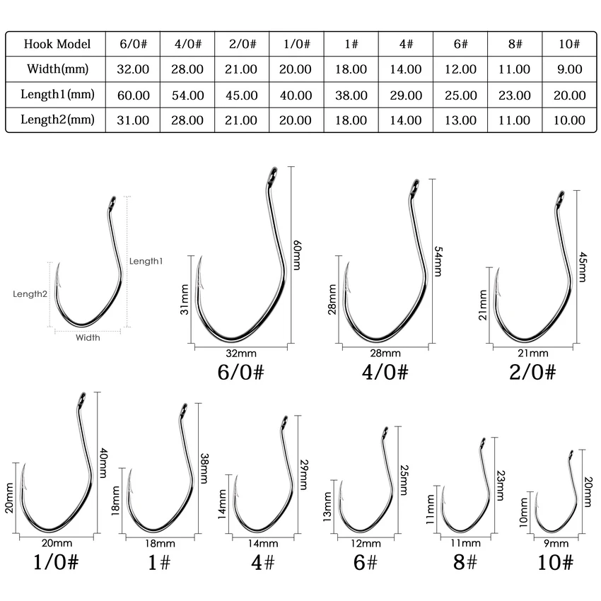 Anzuelos de carbono con púas 100-10 6/0 - imagen 2