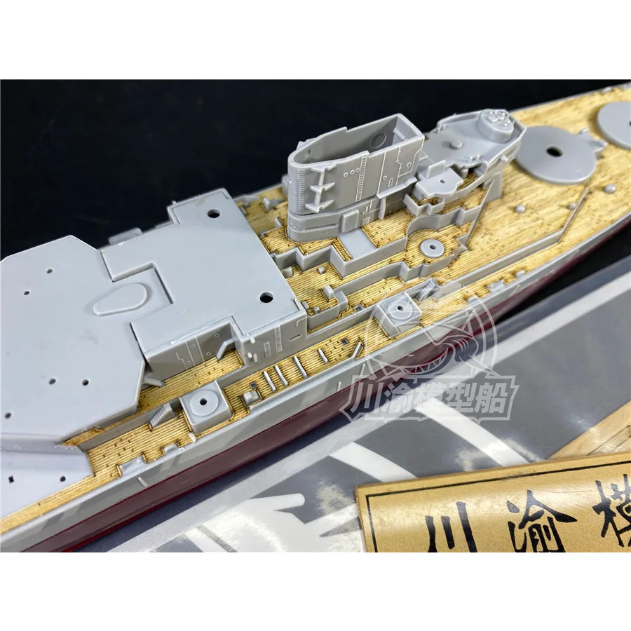 Dek Kayu Skala 1/700 untuk Trumpeter # 05706 USS Wisconsin 1991 BB-64 Model Kapal
