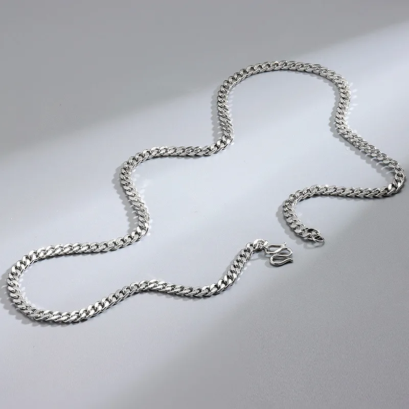 

Cuban Chain Necklace For Women And Men S925 Silver Joyas Plata De Ley 925 Autentica Conjuntos With Gift Pouch Best Choices