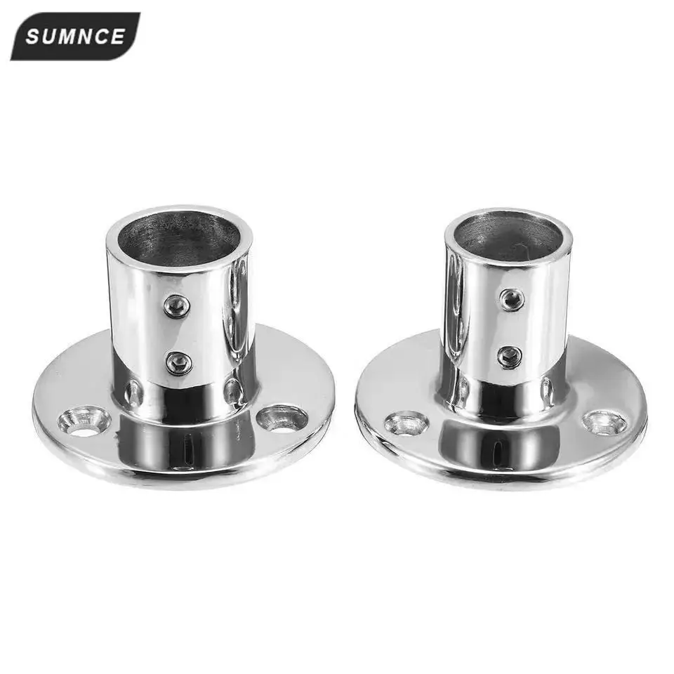 Marine Stainless Steel Boat Hand Rail Fitting 90 Degree Round Base