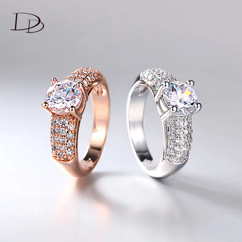 DODO silvery Rings For Women AAA Cubic Zircon Wedding Fine Jewelry Vintage Bijoux Femme Bague Wholesale Anel Dd024