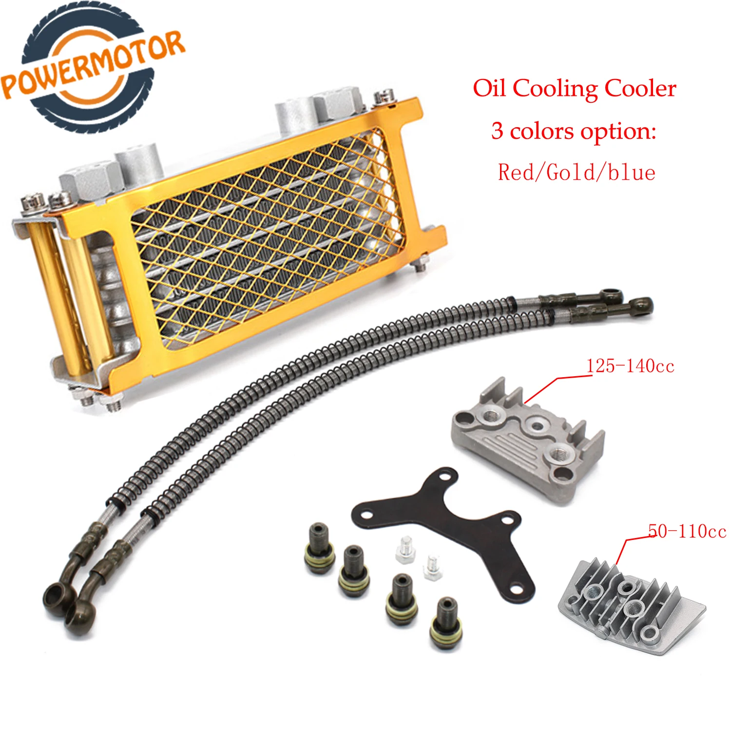 Motorcycle Oil Cooling Kit Cooler Radiator Oil Cooler Set For 50cc 70cc 90cc 110cc 125cc 140cc Dirt Bike Monkey Bike DAX Pocket