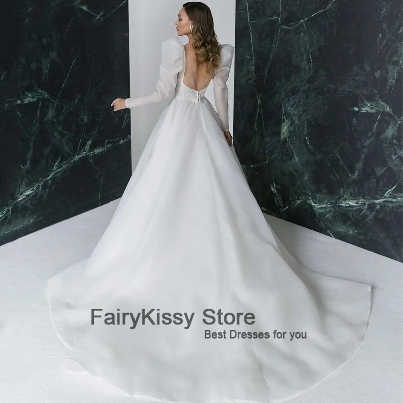 FairyKissy – robe de mariée Sexy, décolleté en v profond, en Tulle, longueur au sol, ligne a, robe de princesse, grande taille