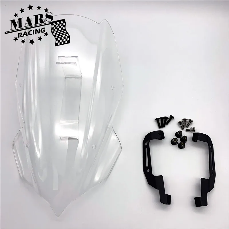 Motorcycle Sports Windshield WindScreen Visor Viser Fits For Kawasaki Z250 Z400 2019 2020 2021 Double Bubble