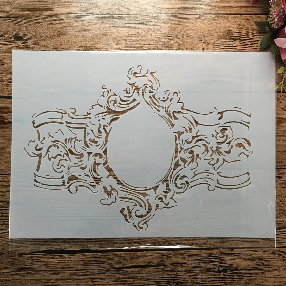 8Pcs/Lot A4 29cm Vintage Palace Floral DIY Layering Stencils Wall Painting Scrapbook Coloring Embossing Album Decor Template