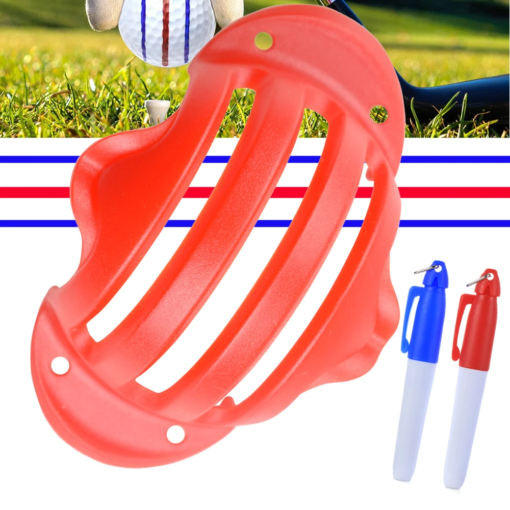 

1Set Golf Ball Line Marker Triple Track 3 Chrome Stencil+2Pcs Marker Pen Golf Putting Positioning Aids Outdoor Golf Accessories