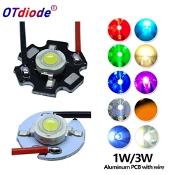 Bombillas LED de alta potencia con Chip de alambre, diodos SMD COB, blanco frío cálido, rojo, verde, azul, amarillo, 440, 660nm, 1W, 3W, 10 unidades