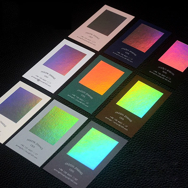 Holographic Foiled Business Card Printing Custom Letterpress Thick Paper Factory Thank You for Your Support Voucher Free Designs