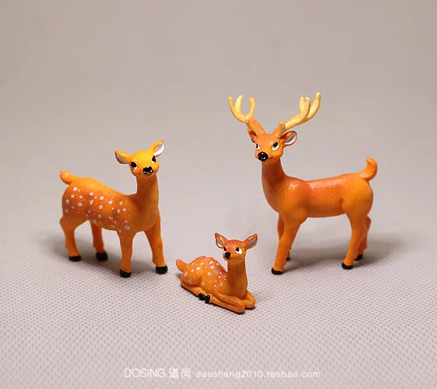 Fairy Garden Miniature Decoration Accessories Wild Animal Little Sika Deer Mini Fawn Model Ornaments Action Figure Figurine Toys