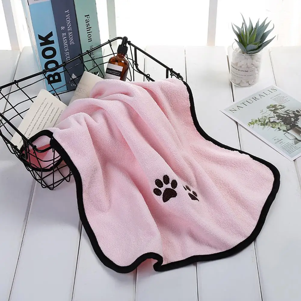 Dog Cat Bath Towel Microfiber Absorbent Towel Soft Comfortable Pet Supplies 50*90cm Pet Bath Towel