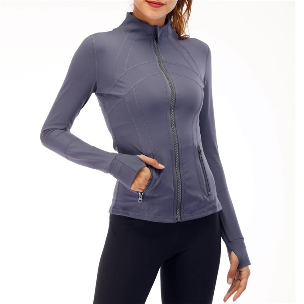 Roupa de treino feminina para ciclismo, corta-vento feminino com buracos no polegar, corredores, jaqueta de ginástica, sportswear feminino, 2024