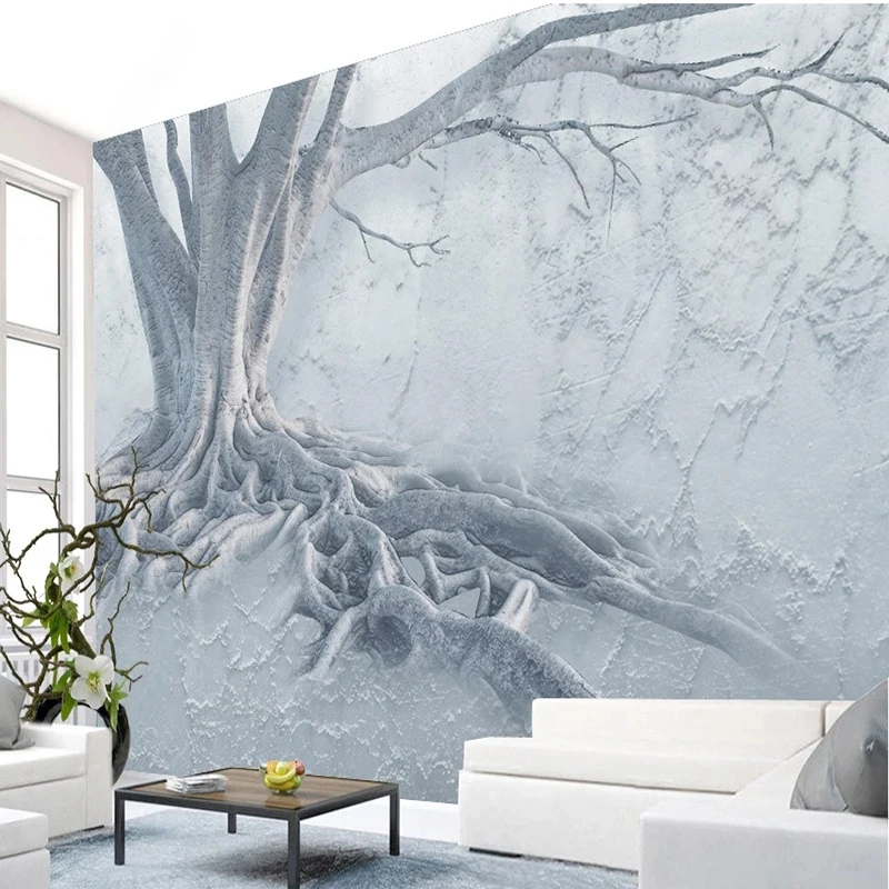 Custom Wall Mural Wallpaper Tree Root Relief Papel De Parede 3D Stereo Living Room Home Decor For Bedroom Walls обои для стен