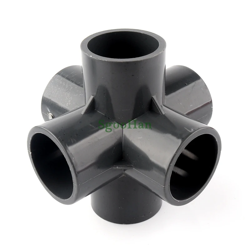 2~50pcs 3D Three-Dimensional 6 Way PVC Pipe Connectors 20~50mm Hydroponic Planting Frame Fittings Irrigation DIY Shelf Joint