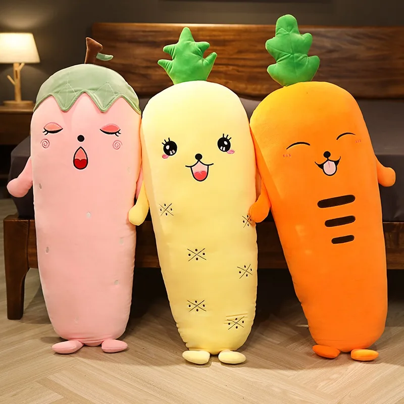 

100cm Soft Cute Fruits Pineapple Carrot Strawberry Plush Toy Stuffed Cartoon Plant Doll Sleeping Pillow Cushion Best Gifts