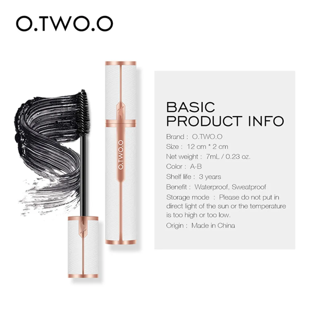 O.TWO.O Eyes Mascara Waterproof Volume Mascara Long Lasting Luxury Design Black Eyelashes Extention Dry Fast Makeup Cosmetics