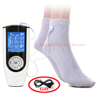 1 Pair Electro Shock Conductive Silver Fibers Socks Foot Electrical Stimulation Feet Therapy Massager BDSM Sex Toy For Women Men