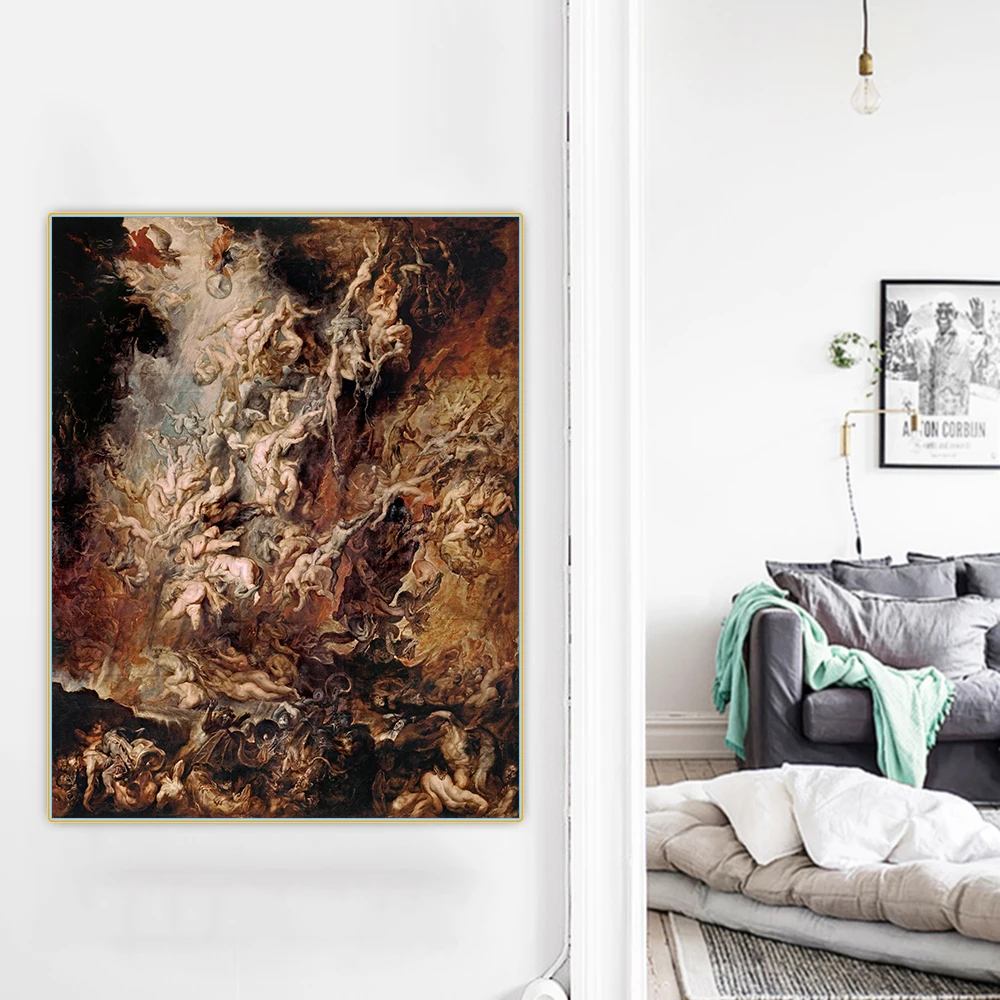 Citon Peter Paul Rubens《The Fall of the Damned》Canvas Oil Painting Artwork Poster Decorative Picture Wall Decor Home Decoration