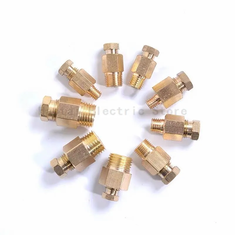 Ajuste de compresión de tubo de férula, Conector de tubo OD, máquina herramienta de lubricación, adaptador de ajuste de tubería de aceite de latón, 4mm, 6mm, 8mm