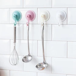 Black/white Vacuum Suction Cup Hooks Punch Free Bath Sucker Hook Wall Hook Hanger Glass Kitchen Bathroom Hooks for Towel Handbag